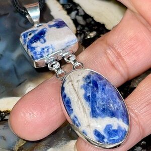 Beautiful Navy Sodalite Pendant 2 1/2”